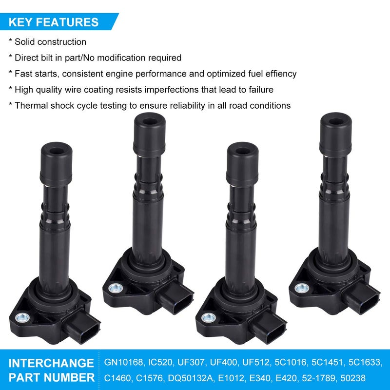 FAERSI Ignition Coil Pack of 6 Replacement for Honda Pilot, Acura MDX 2001 2002 2003 2004 2005 2006, Sature Vue Ridgeline V6 3.5L L4 1.7L 3.5L UF-400 C1460 UF-512 - Image 5